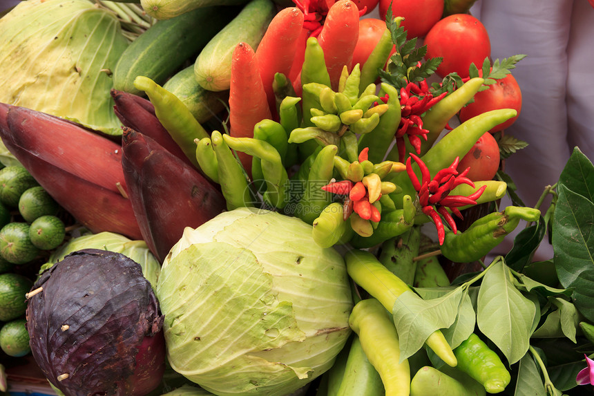 蔬菜的收集沙拉市场红色辣椒食物收藏黄瓜茄子叶子团体图片
