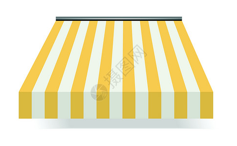 黄色中存储预存杂货店商业条纹店面框架房子遮阳棚插图窗户庇护所插画