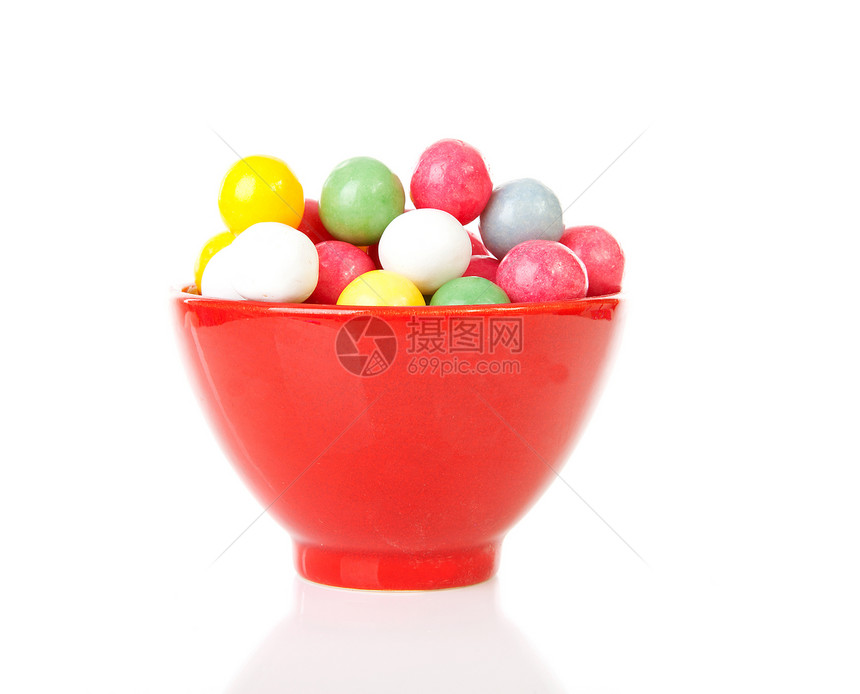碗里有彩色的口香糖球图片