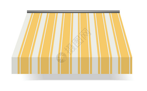 黄色中存储预存庇护所艺术条纹冰淇淋框架店铺遮阳棚边缘长方形电子商务插画