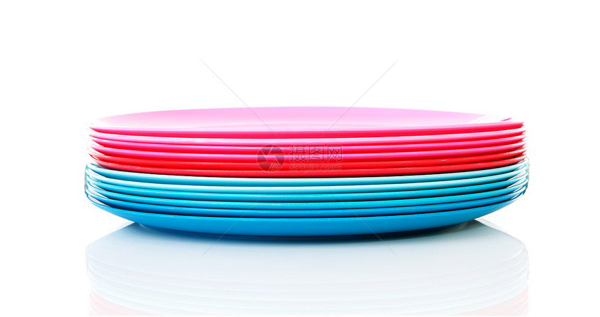 色彩多彩的塑料板粉色厨房工具用具蓝色图片