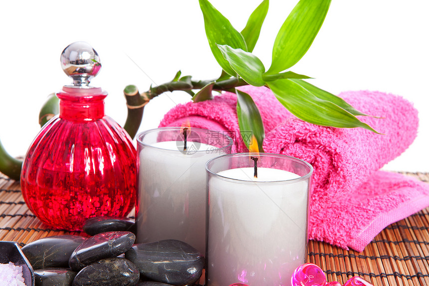 SAC zen 饰件护理身体蜡烛叶子香气绿色治疗甘蔗卵石石头图片
