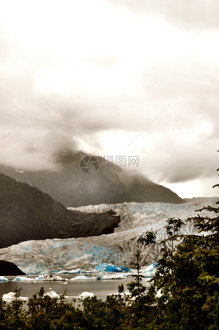 阿拉斯加冰川蓝色爬坡山脉冰山丘陵图片