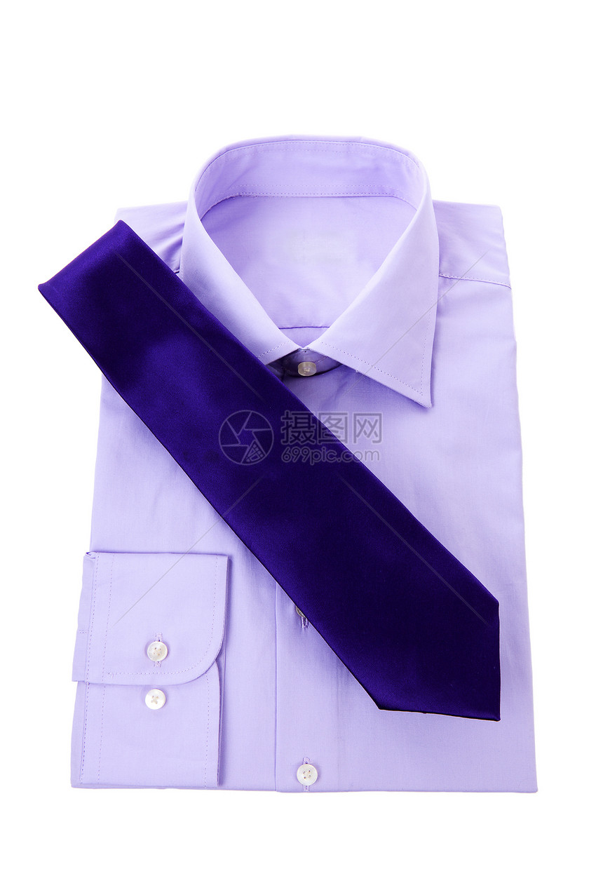 紫色经典衬衫和颈领带图片