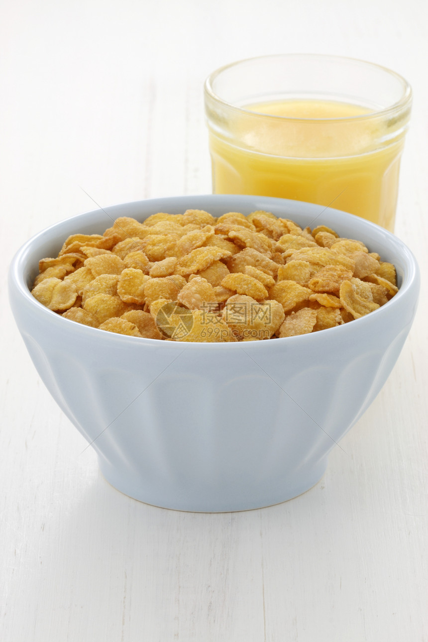美味的玉米片早餐勺子奶制品谷物薄片粮食食物麦片营养玉米纤维图片