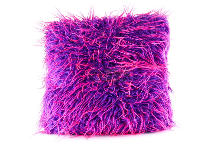 紫色和粉红色毛毛枕头图片