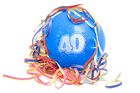 生日气球 号码40纪念日周年飘带流光庆典派对背景图片