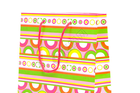 彩色购物袋顶部塑料销售杂货店圆形精品条纹背景图片