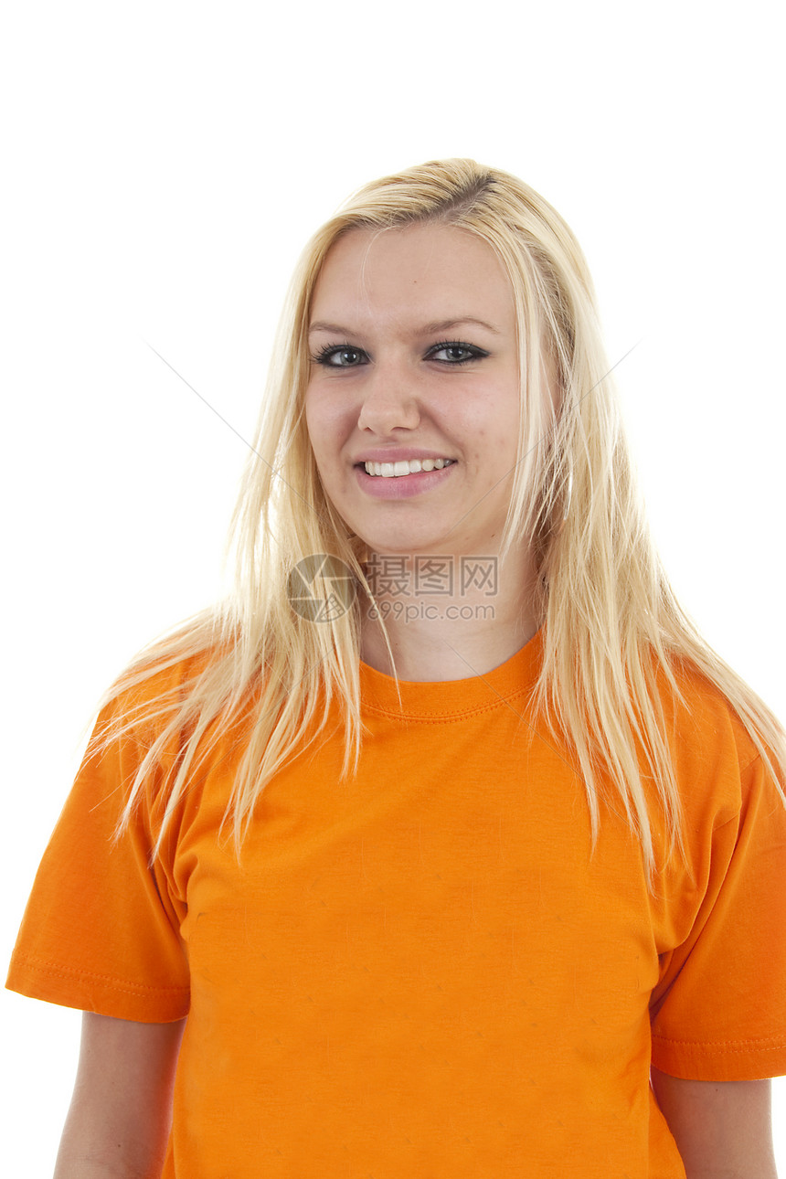 女达屈女子足球球迷游戏运动锦标赛支持者竞赛女士金发女郎橙子图片
