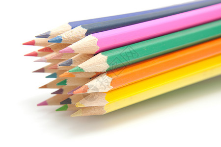 彩色铅笔学校木头绘画背景图片