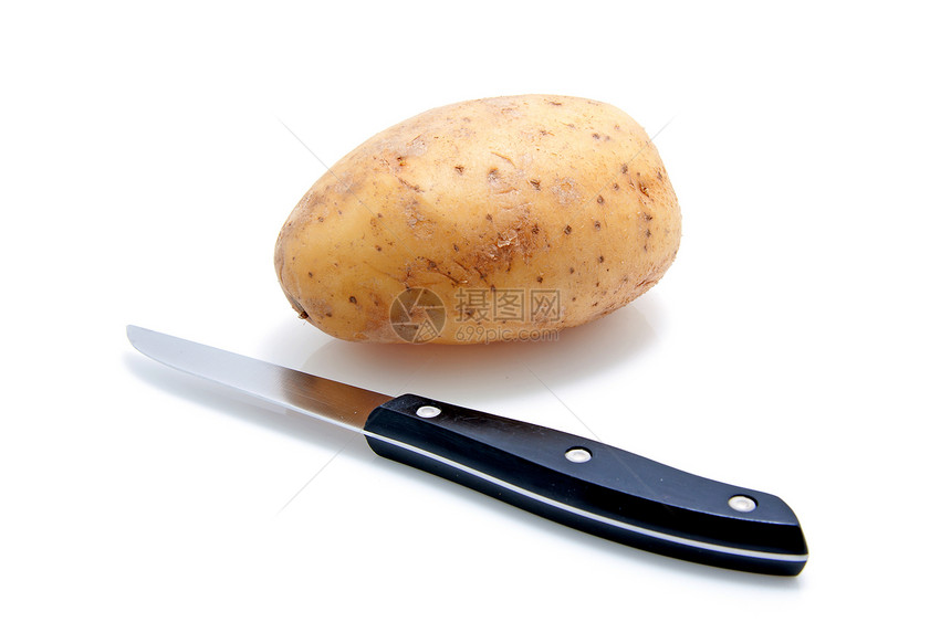 土豆和刀产品烹饪食物维生素杂货蔬菜筹码图片