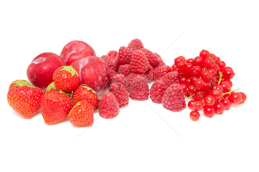 新鲜红果食物李子红色糖果水果浆果图片