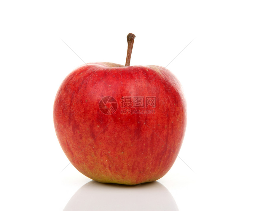 一个红苹果红色水果维生素食物图片