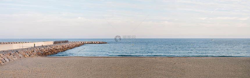 广泛海洋景观海岸海滨热带季节天空假期旅游海岸线海景全景图片