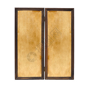 孤立的两根旧木木框架背景图片