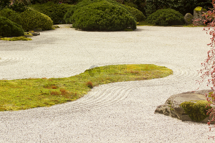 石头园石头苔藓植物艺术岩石佛教徒寺庙植物群花园樱花图片