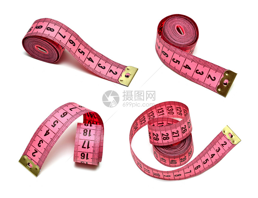 白色的粉色测量磁带图片