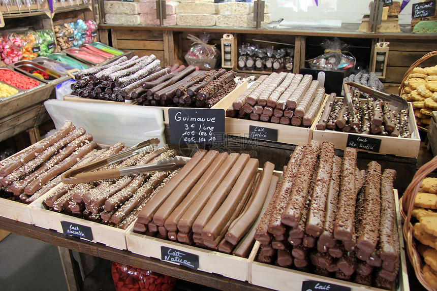 巧克力饼干市场食物展示零售盘子奢华糖果生产糕点面包图片