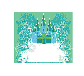 魔法仙子的故事公主城堡手绘艺术堡垒涂鸦艺术品寓言建筑王国小说童话背景图片