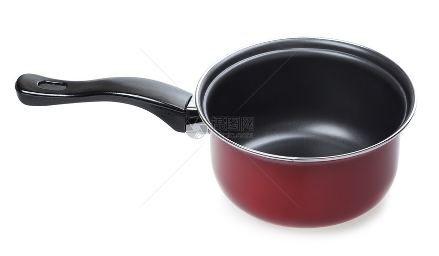 红 Stewpot煎锅烹饪厨具平底锅涂层食物金属沙锅早餐油炸图片