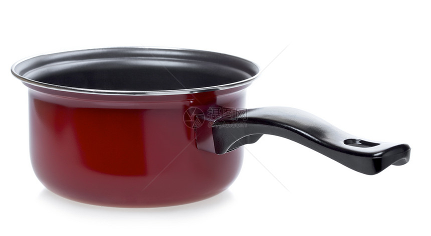 红 Stewpot用具烹饪餐具厨房涂层食物油炸平底锅早餐厨具图片