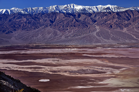 来自Dante View与Panamint山死亡谷Na的坏水公园沙漠国家地质学石头崎岖峡谷岩石远景环境背景图片