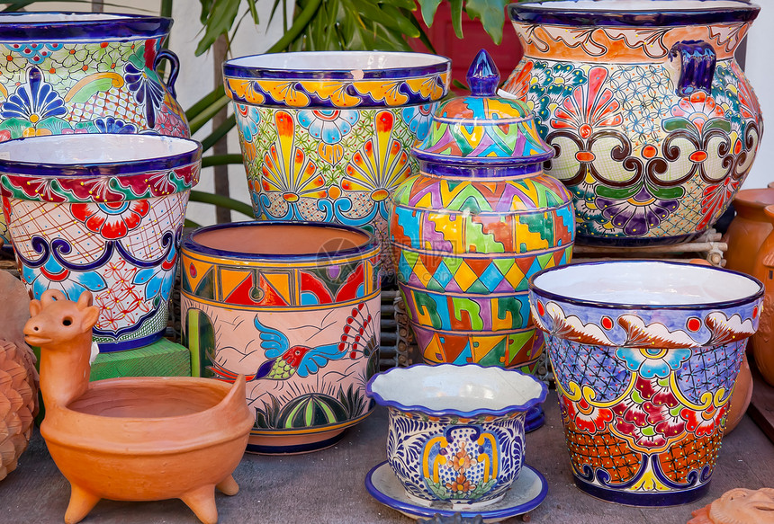 加利福尼亚州圣地亚哥老城墨西哥水壶和装饰品图片