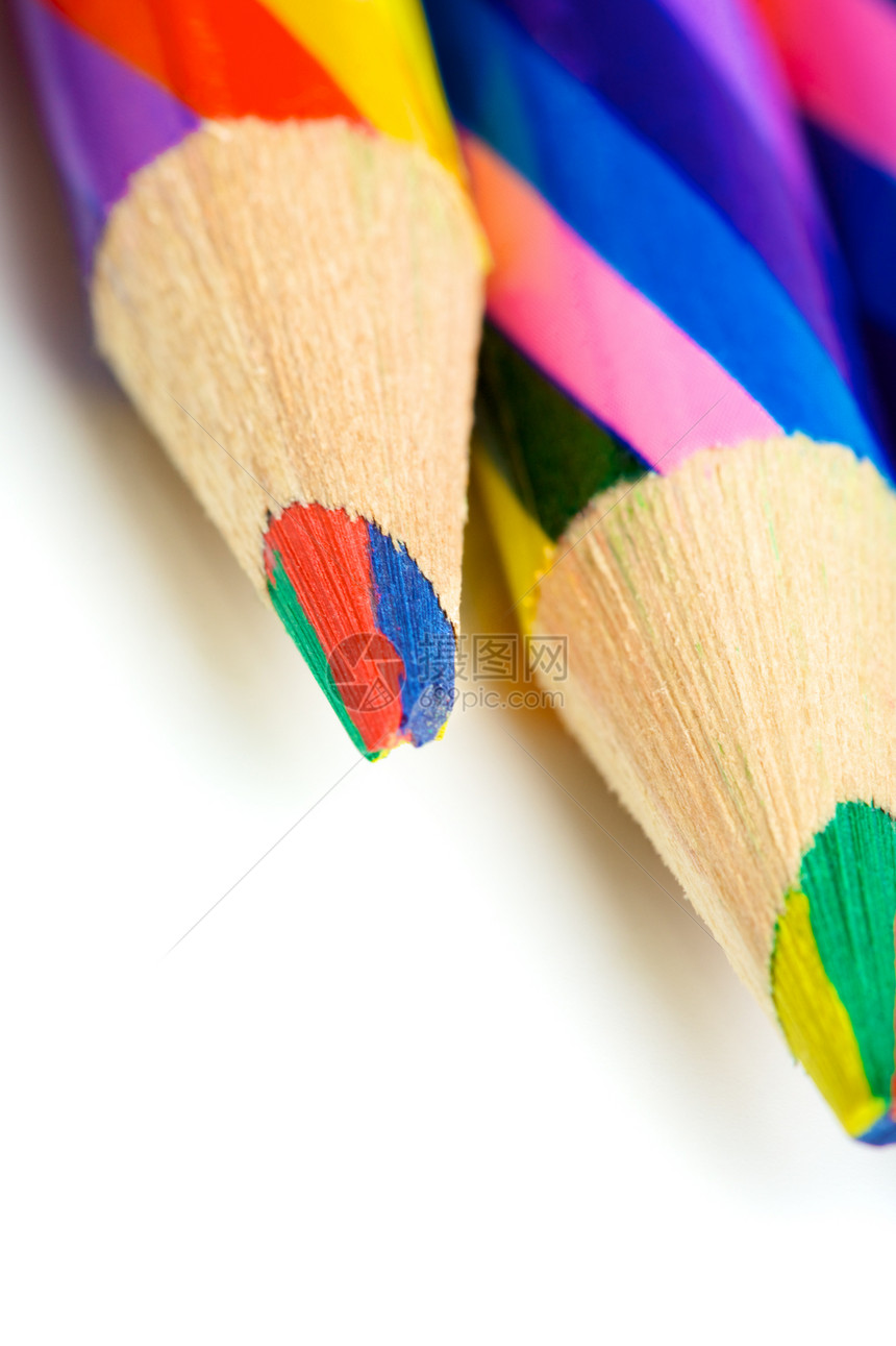 色彩多彩的笔铅笔艺术照片绘画教育工作橙子蜡笔螺旋补给品图片