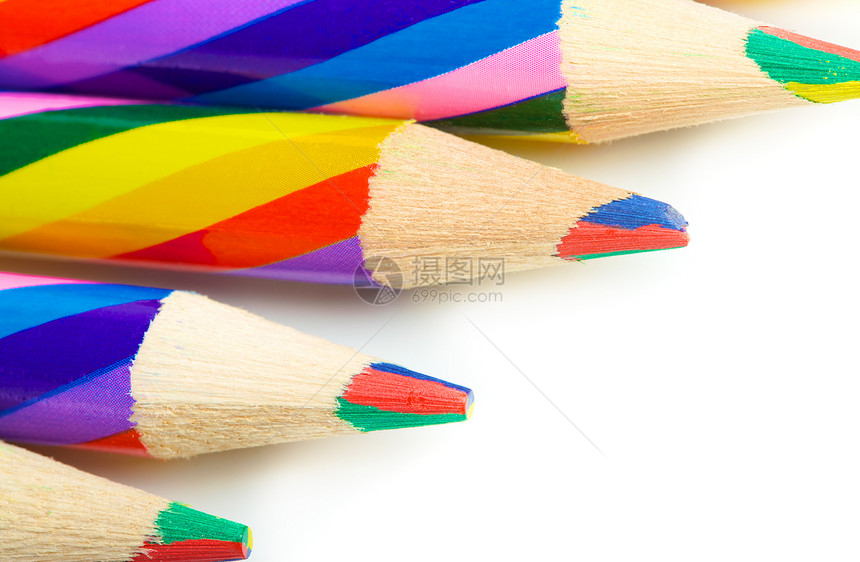 色彩多彩的笔艺术蜡笔工具教育补给品调色板绘画木头工作螺旋图片