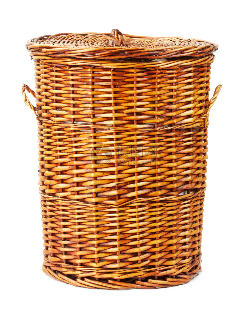 洗衣篮衣服织物照片家务洗涤家庭木头服装柳条棕色图片