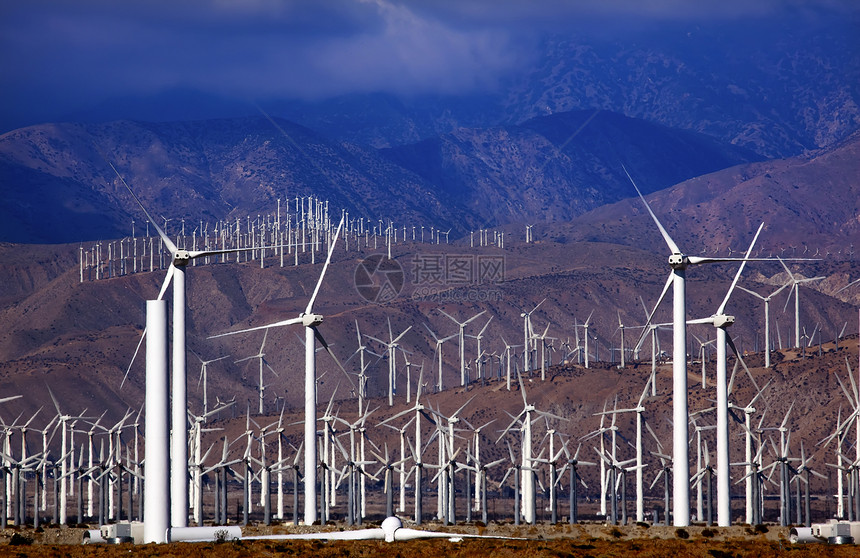 加州棕榈泉California涡轮机活力沙漠远景电机风景环境能源风力旅行图片