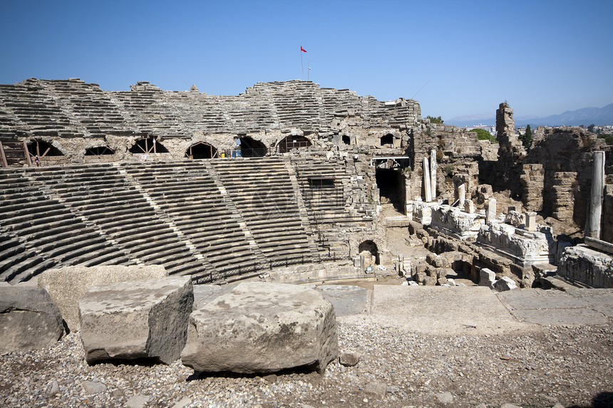 土耳其锡德考古学旅游古董地标历史寺庙历史性柱子建筑神话图片