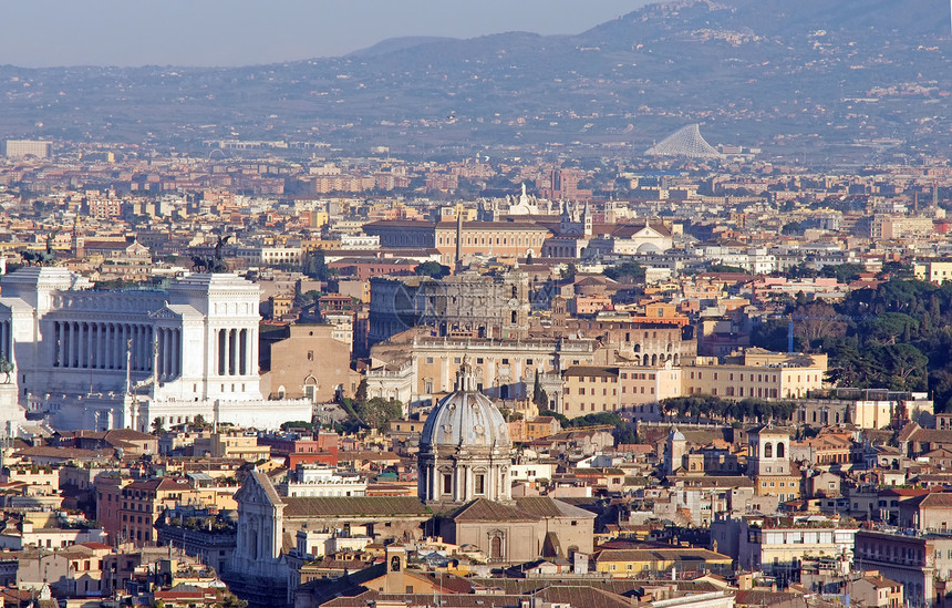 罗马的全景观市中心斗兽场地标历史性首都天线房子城市旅游街道图片