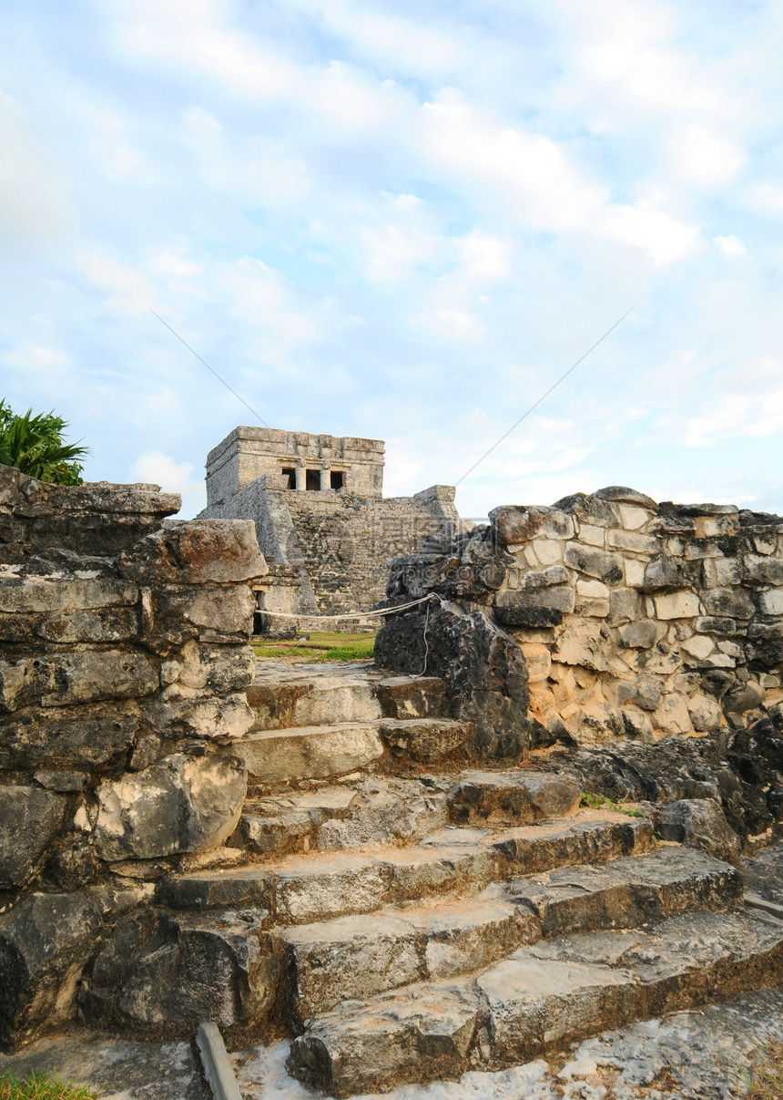 古代玛雅神庙石头地标历史建筑寺庙考古学废墟建筑学考古文化图片