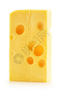 白色上孤立的新鲜奶酪食物杂货店美味奶制品早餐黄色背景图片