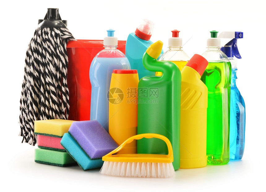 白色上隔离的洗涤剂瓶子 化学清洁用品洁净塑料洗碗产品消毒打扫家政洗手间化学品厨房图片