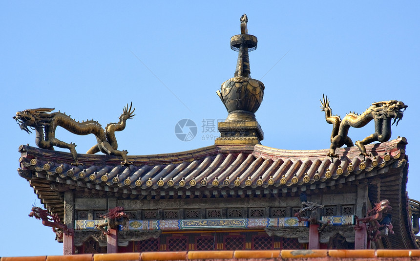 中国北京 紫禁城宫龙殿堂 首贡文化建筑蓝色地标纪念碑历史图片