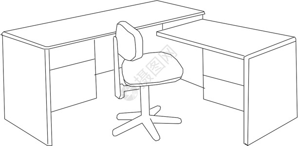 办公桌和主席棕色环境办公室椅子桌子等距家庭背景图片