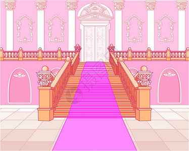 宫殿地面宫殿里豪华的楼梯插画