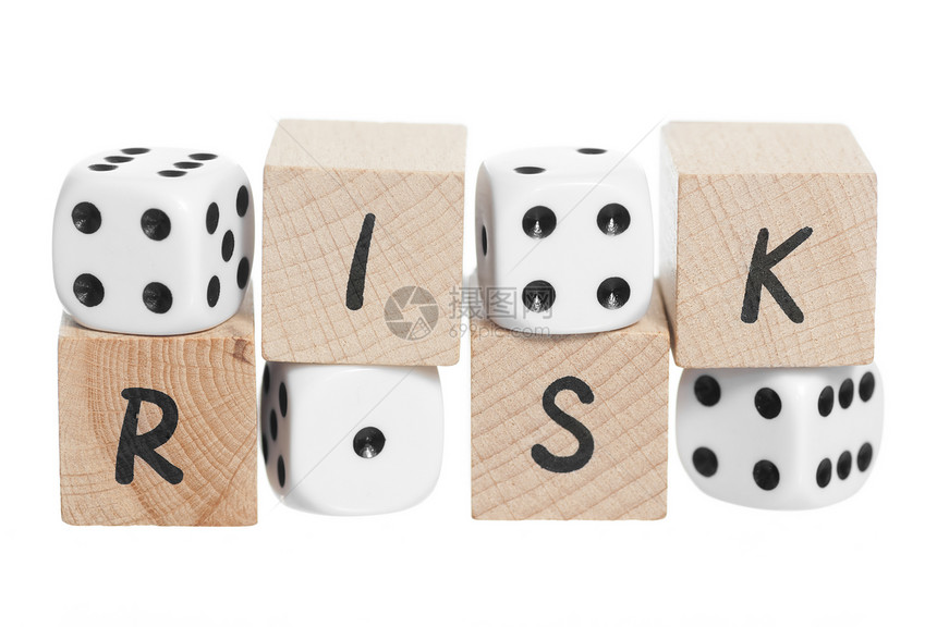 木砖和骰子危害白色工作室运气公司商业评价保险战略控制图片