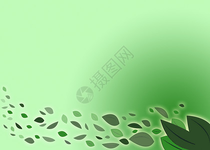 绿色的树叶插图背景图片