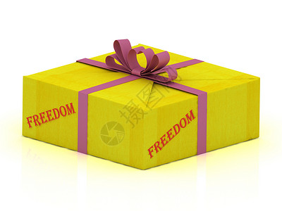 freedom礼品盒上的FREEDOM印章背景