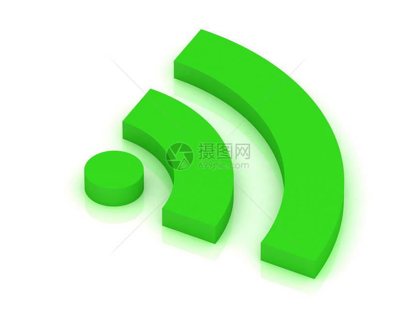 绿色的 RSS 符号图片