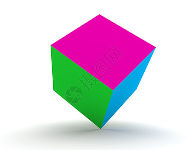 三原色3d 三色立方体背景