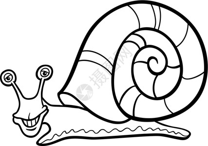 用于彩色书的蜗牛软体素片卡通漫画背景图片