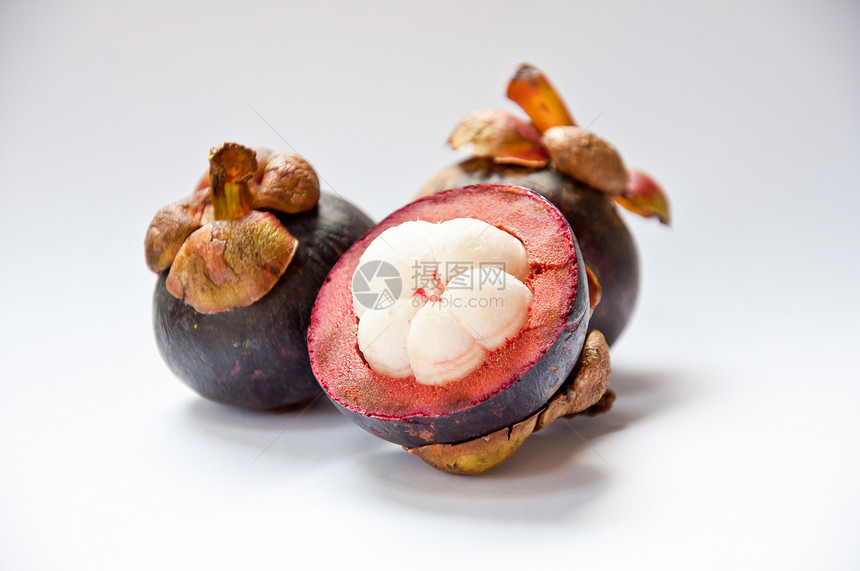 芒果紫色白色热带营养山竹水果食物季节性果汁图片