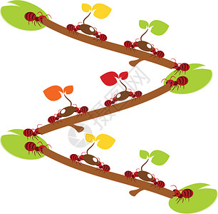 红蚂蚁环境热力团队合作插图插画