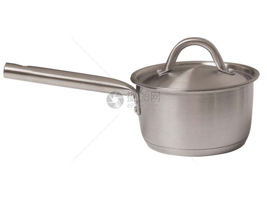 钢铁锅金属白色炊具厨具用具水平厨房图片