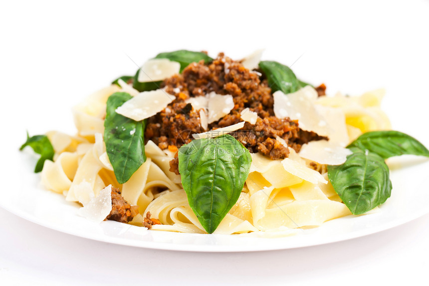 意大利面卷黄色白色金子食物盘子午餐美食面条图片