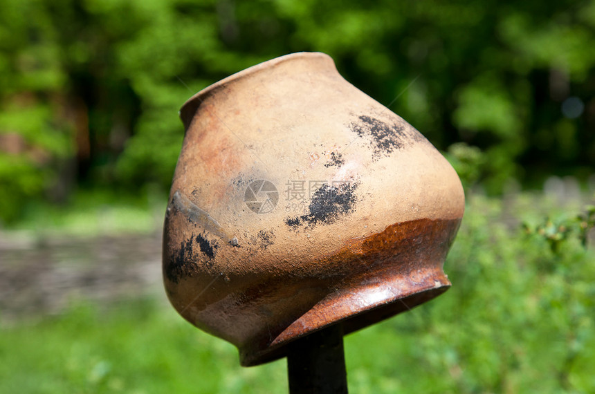 陶瓷罐艺术文化制品水壶工艺历史乡村绿色陶器木头图片